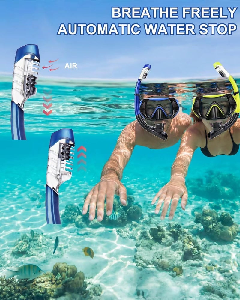 DIPUKI Snorkeling Gear for Adults, Dry Snorkel Mask Set, Scuba Diving Snorkle mask Set Adult, Panoramic Wide View Anti-Fog Dive mask, Swimming Diving Snorkeling Packages - Image 5